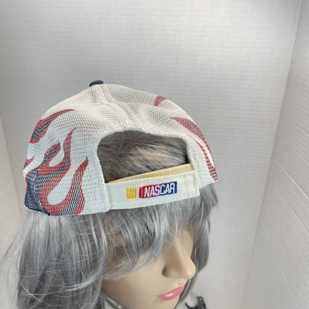 Nascar Hat Cap Strap Back Blue Adjustable Mesh Official Cafe Racewear Flames Men - Picture 3 of 6